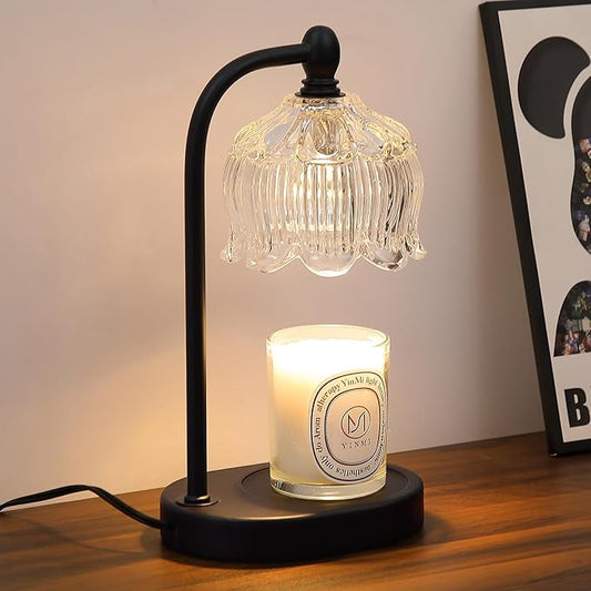 Black Candle Warmer Lamp with Timer and Dimmer, Flameless Wax Melt Warmer by MEIXISUE