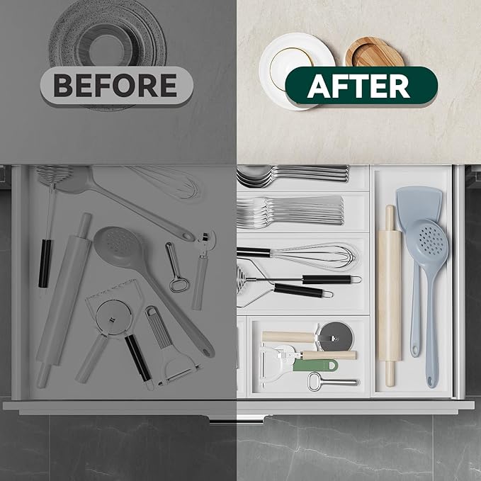 Bamboo Drawer Organizer, Extra Large Silverware Organizer - Image 6