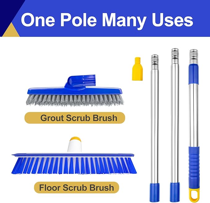 ITTAHO 12" Wide Floor Scrub and Grout Brush Set - Image 6