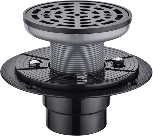 RANDOM Round Shower Drain Kit Matte Black by RANDOM