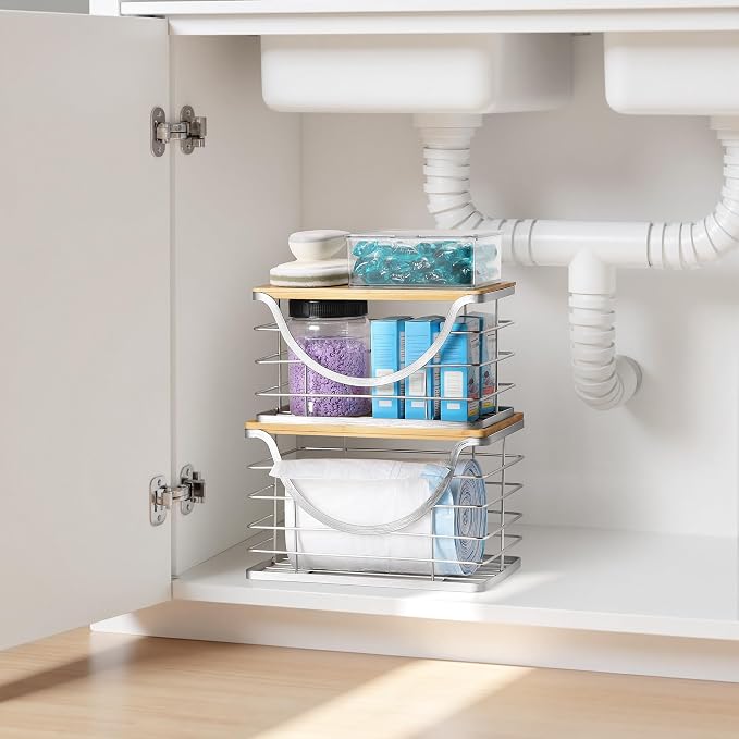 Extra Large Trash Bag Holder Stackable Kitchen Storage Slive, 2 Pack Wall - Image 6