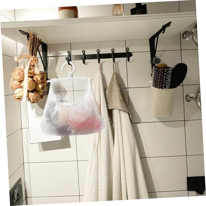 Cabilock 5pcs Mesh Hanging Bag Hanging Clothes Travel White Polyester Fruit - Image 4