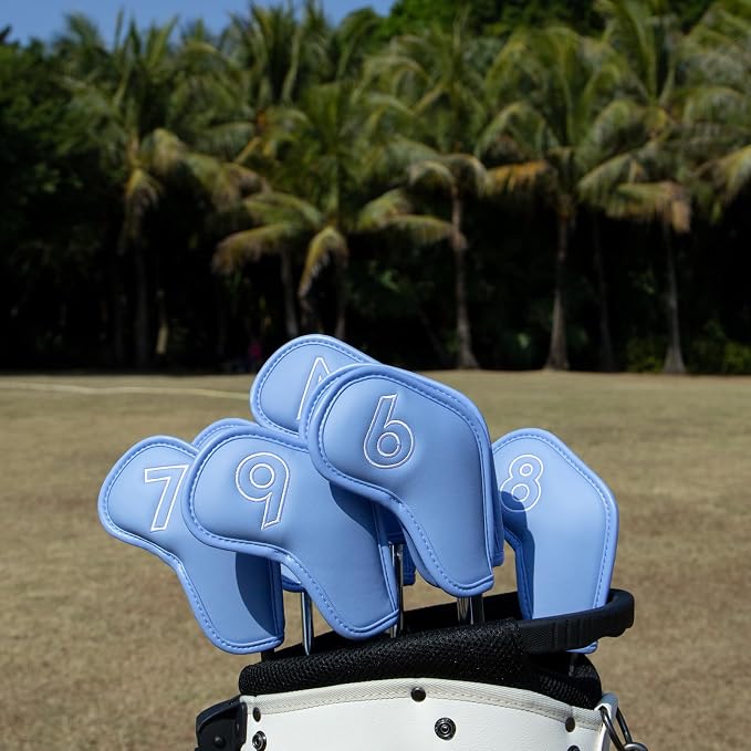 Montela Golf Iron Covers, Golf Iron Head Covers Leather Golf Iron Covers Set - Image 2