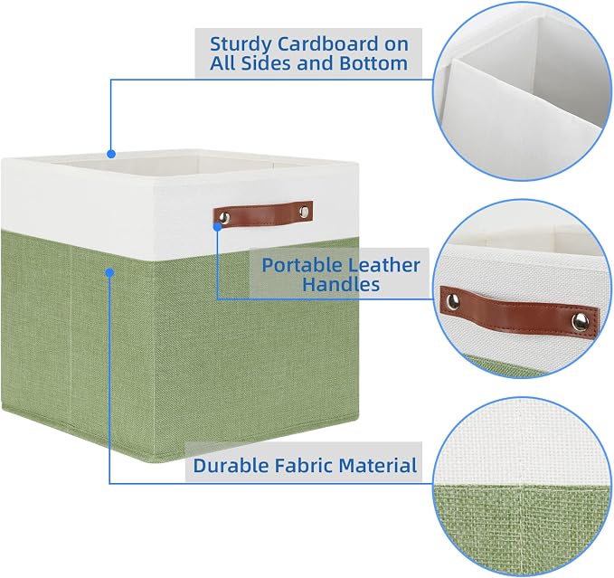 Temary 13 Inch Cube Storage Bin 4 Pack Fabric Storage Cubes Fabric Storage Bin