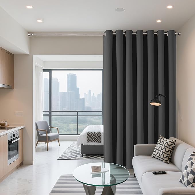 Joydeco Blackout Patio Sliding Door Curtains 84 Inches Long, Grommet Privacy - Image 2