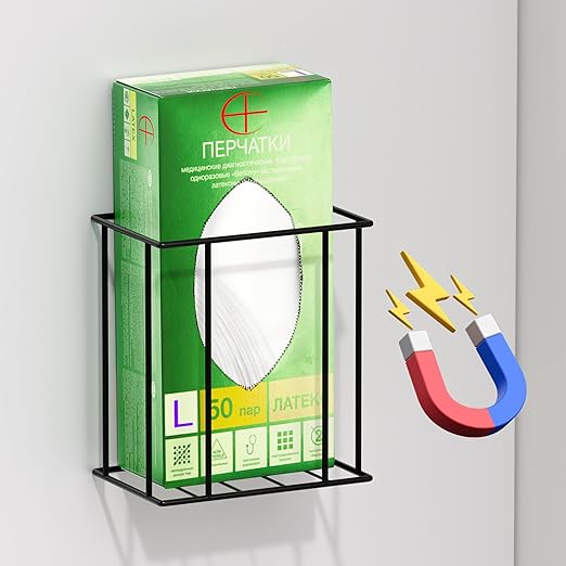 Magnetic Glove Box Holder Wall Mount, Disposable Glove Dispenser, Rubber Latex by Alyoen