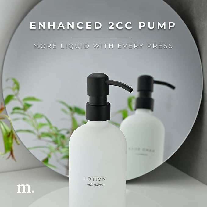 MaisoNovo Soap Dispenser 3-Piece Set | 16.9oz White Bottles - Image 6