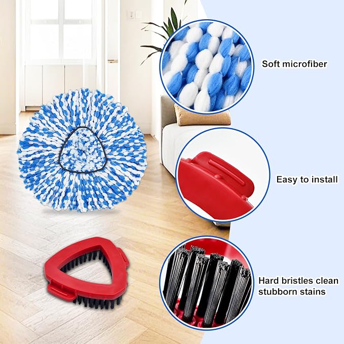 Spin Mop Handle Mop Heads and Base Replacement Sets Compatible - Image 7