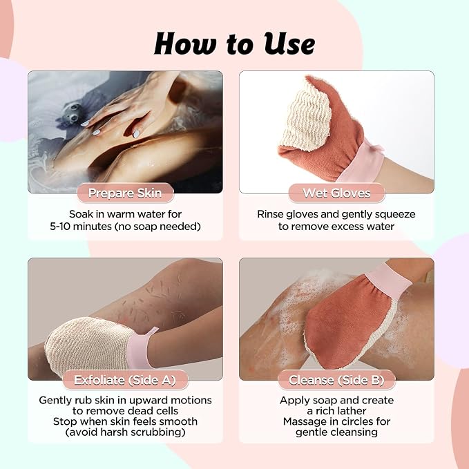 LOTTA Dual-Sided Exfoliating Gloves - Image 6