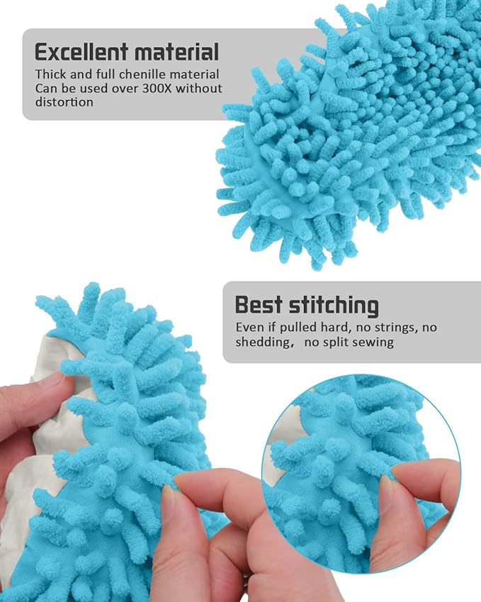 8 Pcs Mop Slippers Socks Floor Cleaning, Microfiber Shoe Covers dust Washable - Image 2
