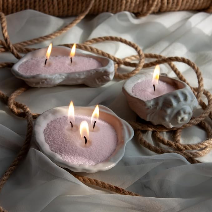 Unscented Pink Pearled Candle 18oz Luxury Sand Candle Granulated Wax - Image 6