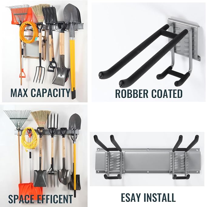 Wall Mount Tool Storage Rack, Garage Organization, Heavy Duty Garage Storage - Image 4