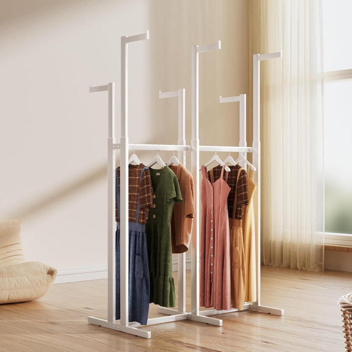 Retail Clothing Rack with Wheels, Heavy Duty 6-Arm Commercial Garment Rack