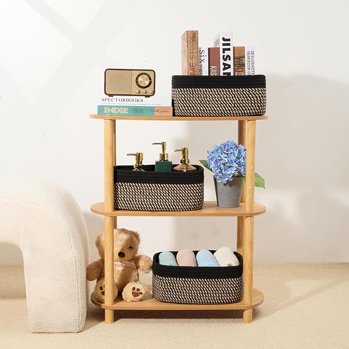 Small Storage Baskets for Organizing | Closet Organizer Bins | Shelf Toy Basket - Image 6