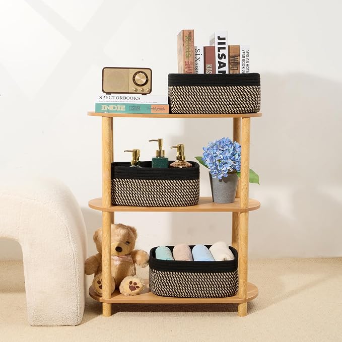 Small Storage Baskets for Organizing | Closet Organizer Bins | Shelf Toy Basket - Image 6