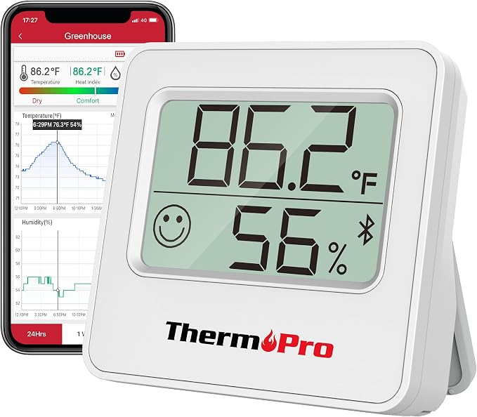 ThermoPro TP357 Digital Hygrometer Indoor Thermometer of 260FT, Room by ThermoPro