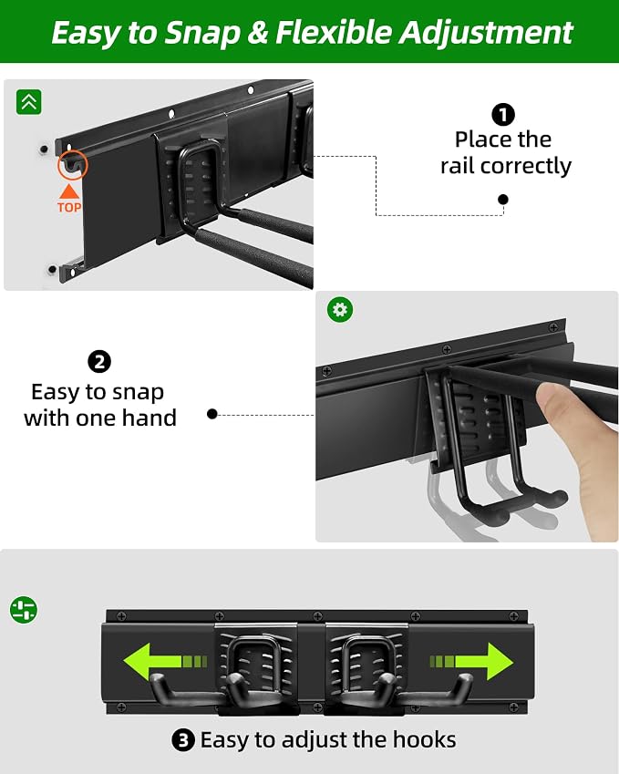 64 inches Garage Tool Organizer Wall Mount, Heavy Duty Garden Tool Organizer - Image 9