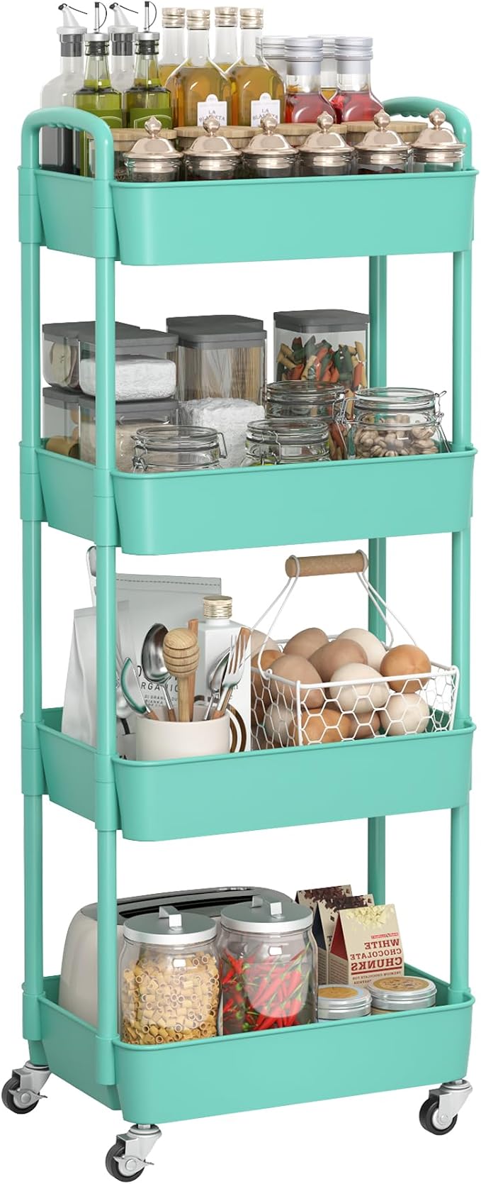 Sywhitta 4-Tier Plastic Rolling Utility Cart - Image 7