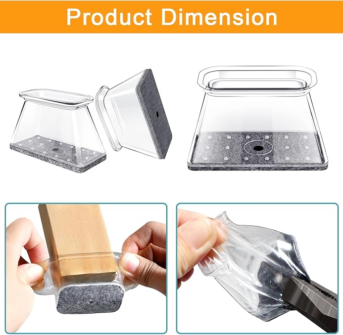 32 Pcs Rectangle Chair Leg Floor Protectors - Image 3