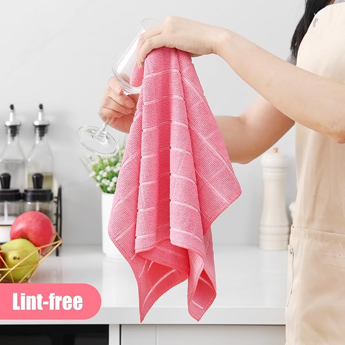 Homaxy Microfiber Kitchen Towels and Dishcloths Set, 16 Pack Soft and Absorbent - Image 4