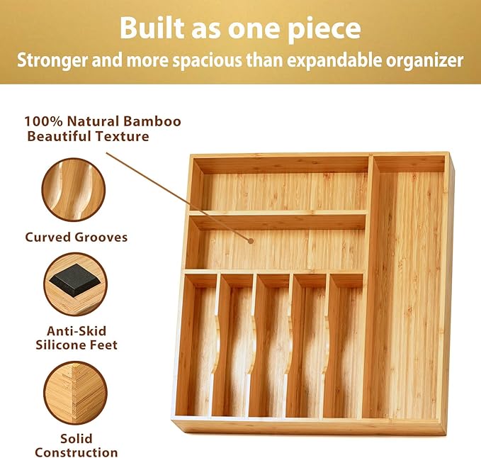 Umilife Large Kitchen Drawer Organizer, 2.5" High - Image 2
