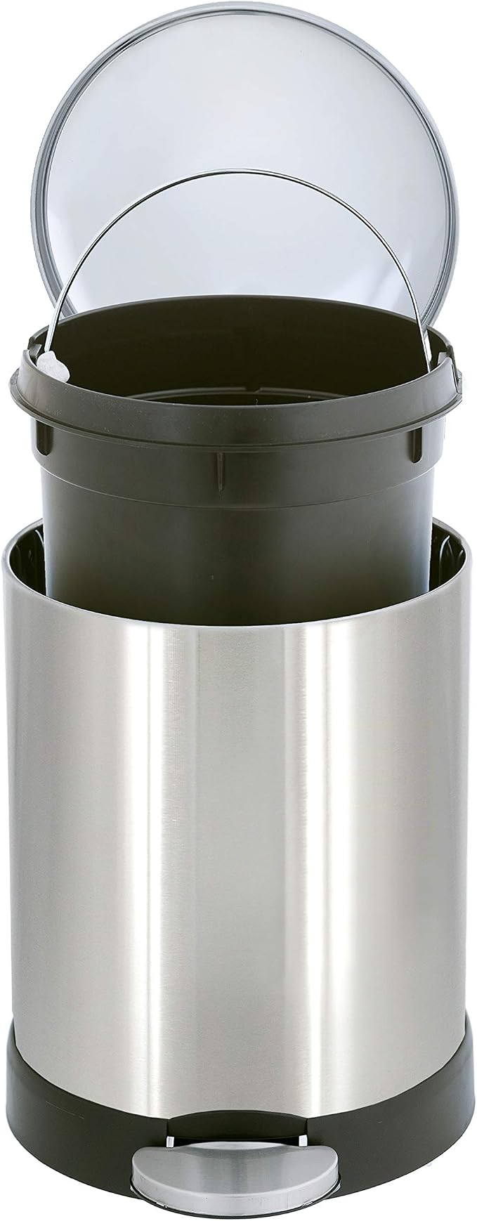 GLAD Small Trash Can, 1.2 Gallon | Round Stainless Steel Garbage Bin - Image 4