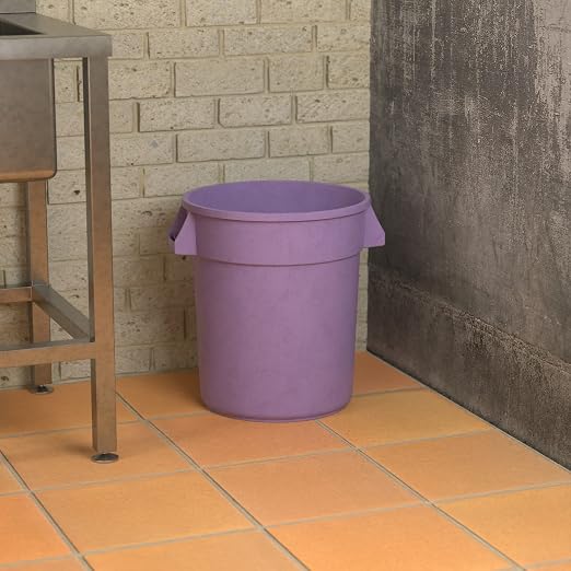 20 Gallon Purple Round Commercial Trash Can - Image 4