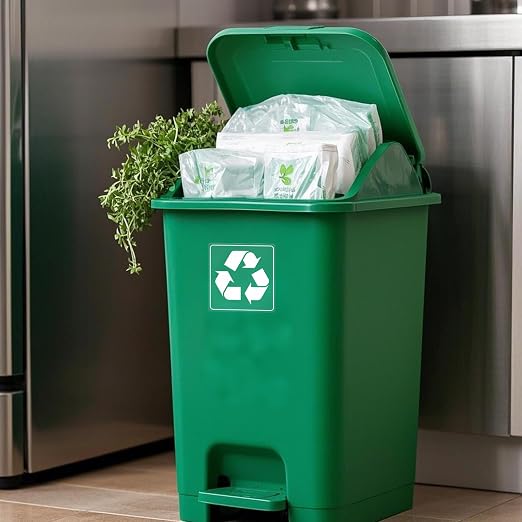 10 Pack Recycle and Trash Clear Stickers 3×3 Inches Vinyl Transparent - Image 5