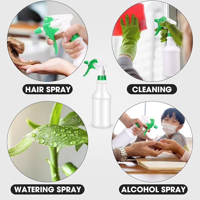 Eccliy 12 Pcs 16 Oz Plastic Spray Bottle, Adjustable Empty Reusable Sprayer - Image 5