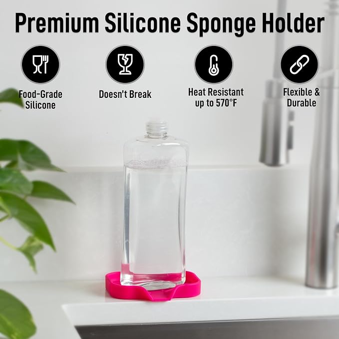 Zulay Kitchen Small Silicone Sponge Holder – Space-Saving Sink Organizer Tray - Image 2
