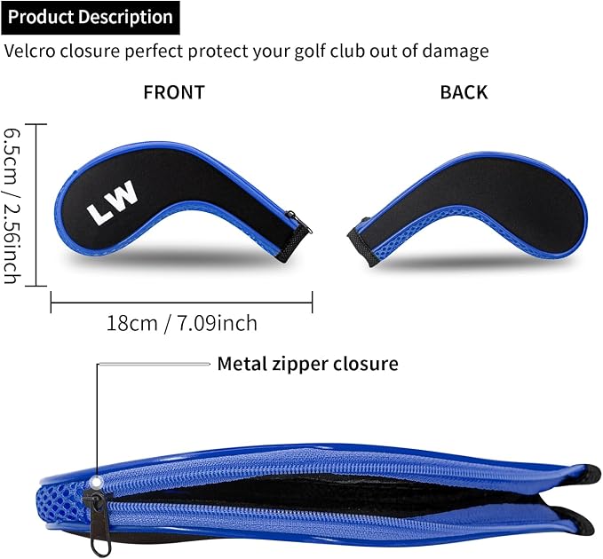 Golf 12pcs Thick Synthetic Golf Iron Head Covers Set Headcover Fit All Brands - Image 2