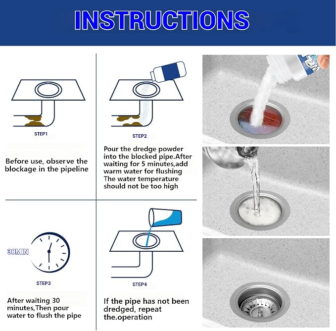 Wild Tornado Sink Drain Cleaner, Powerful Sink and Drain Cleaner Powder - Image 6