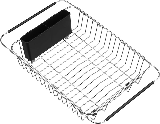 SANNO Expandable Dish Drying Rack Over The Sink Dish Drainer Dish Rack in Sink by SANNO