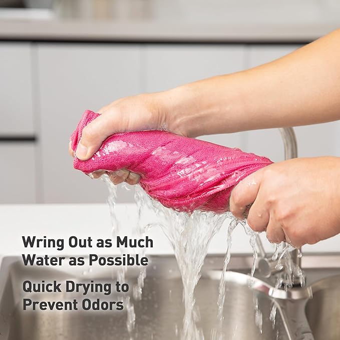 Pink Microfiber Cleaning Cloth 13"x13", Ultra Soft Absorbent Microfiber - Image 5