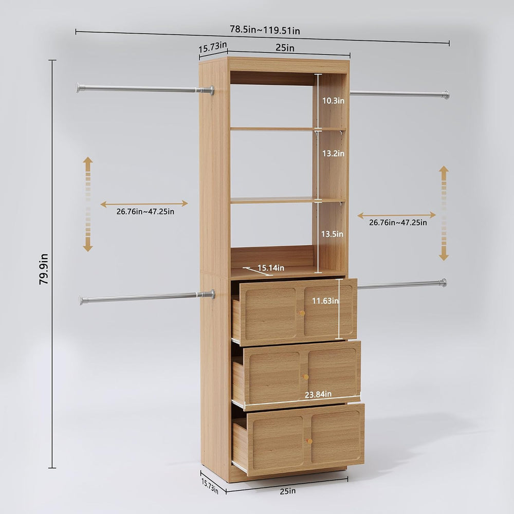 HLR 4 - 10 FT Mid-Century Modern Closet Organizer System