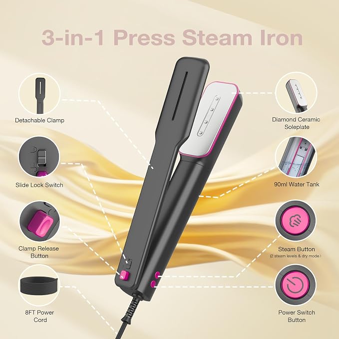 Newbealer 3in1 Clamp Travel Steam Iron - Image 2