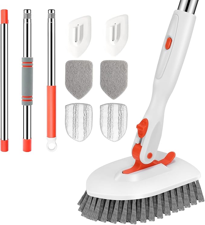 SetSail Floor Scrub Brush, 3-In-1 Tile Tub Floor Scrubber by SetSail