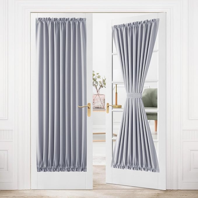 DWCN French Door Curtains – Rod Pocket Thermal Blackout Curtain by DWCN