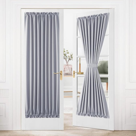 DWCN French Door Curtains – Rod Pocket Thermal Blackout Curtain by DWCN