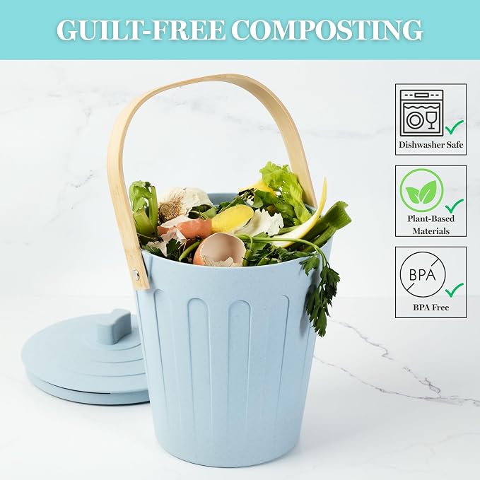 Martha Stewart Indoor Compost Bin | Countertop Composting Bucket - Image 7