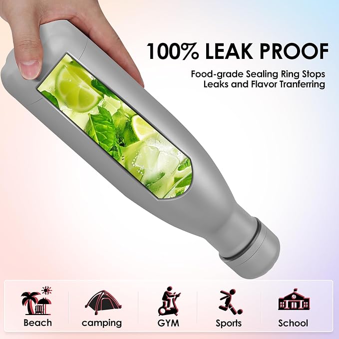 17oz Cola-Bottle Shaped Stainless Steel Leak-proof Water Bottle, Double Wall - Image 5
