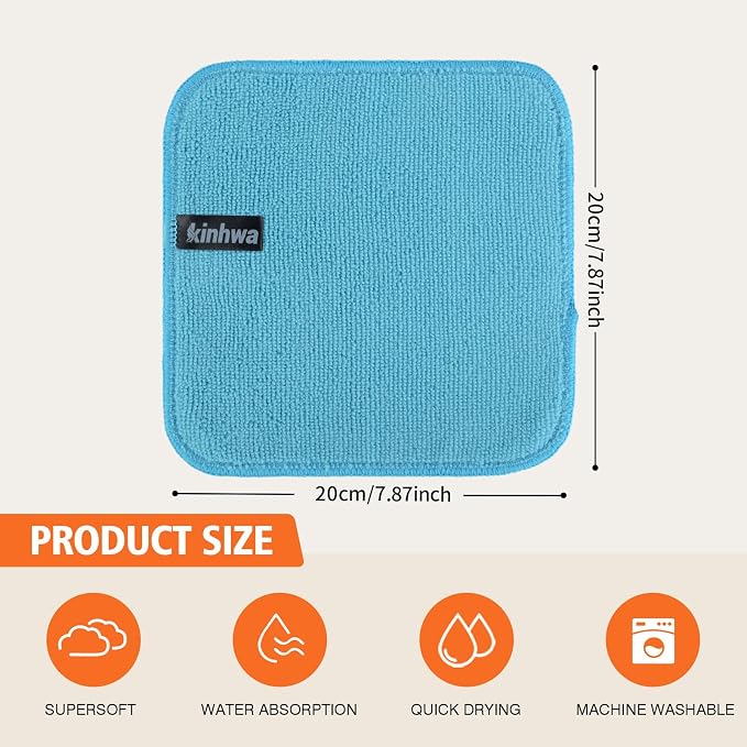 KinHwa Kitchen Washcloths for Dishes Absorbent Microfiber Dish Cloths Quick Dry - Image 6