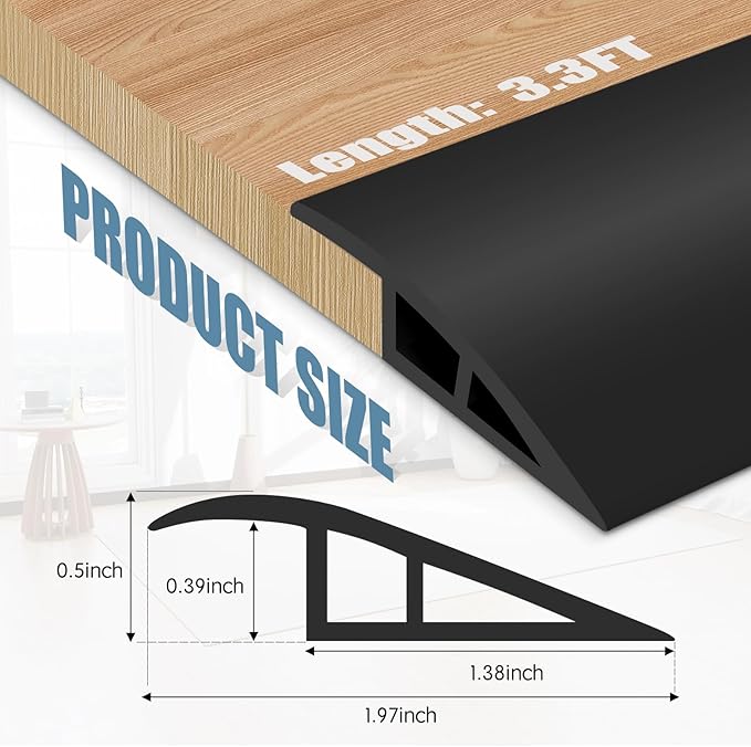 Floor Transition Strip Door Threshold 39" Floor Transition Reducer Trim on The - Image 2