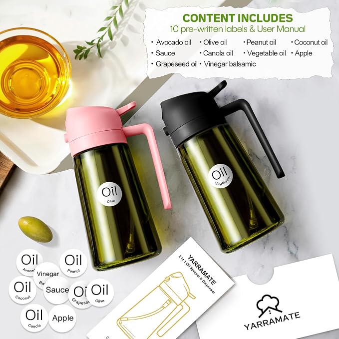 YARRAMATE 16oz/470ml Dark Green Oil Sprayer - Image 4