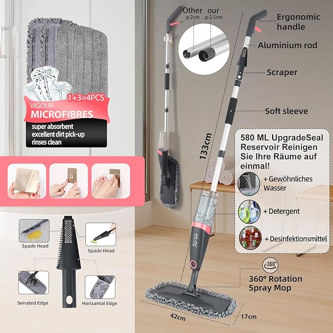 Microfiber Spray Mop for Floors Dry and Wet Mop - Image 3