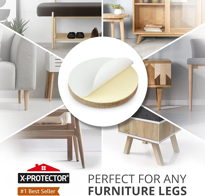 16 Heavy-Duty Felt Furniture Pads 2” 1/4” Thick X-Protector! Round Felt Pads - Image 2