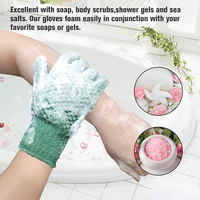 Evridwear Exfoliating Recycled Yarn Eco-Friendly Bath Gloves - Image 6