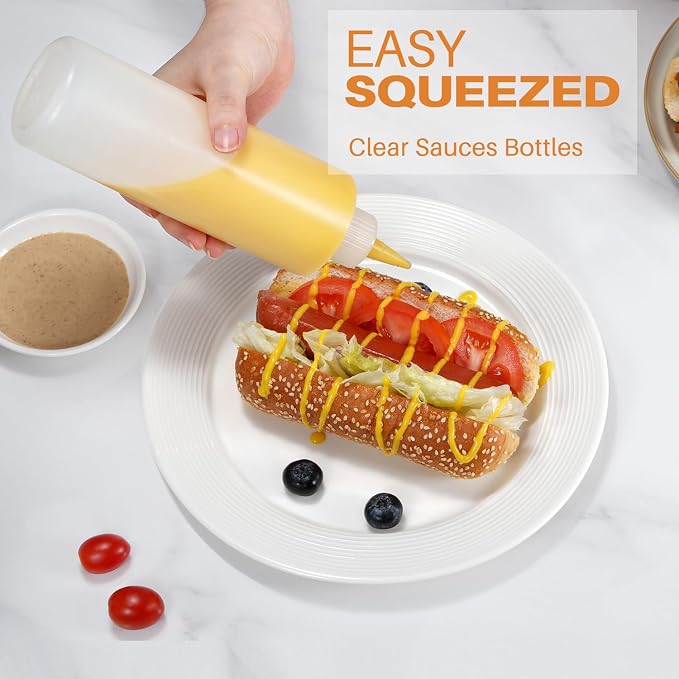 Sopito Squeeze Bottles, 16oz Plastic Condiment Squeeze Bottles - Image 2