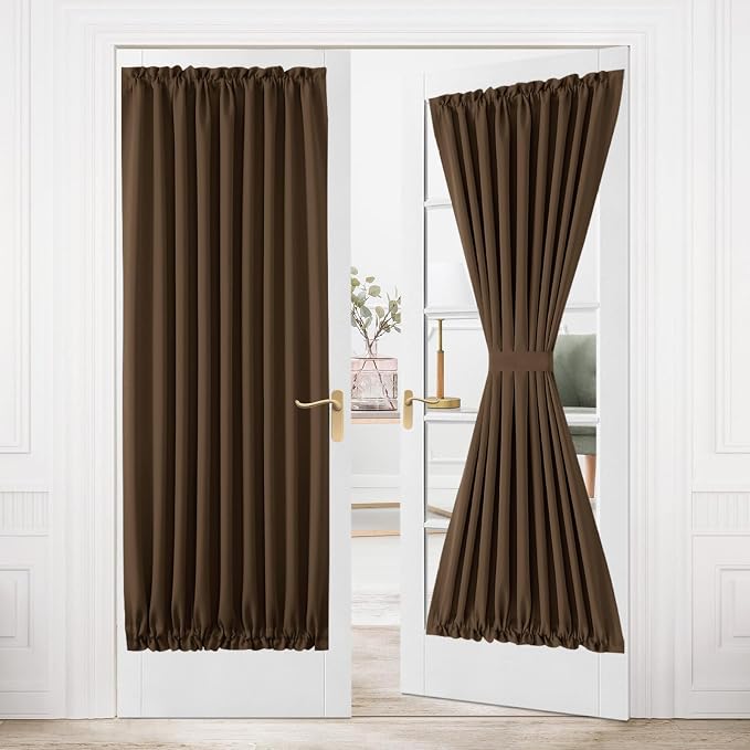 DWCN French Door Curtains – Rod Pocket Thermal Blackout Curtain by DWCN