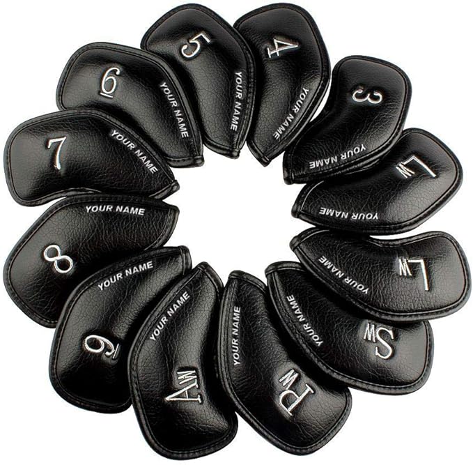 CRAFTSMAN GOLF 12pcs or 1pc Thick Synthetic Leather Golf Iron Head Covers Set by CRAFTSMANGOLF